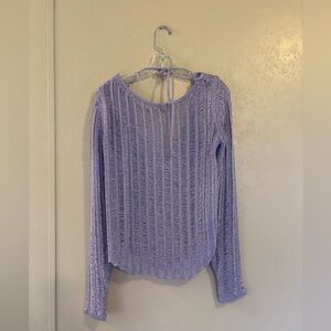 Free People Lavender Long Sleeve Knit Top